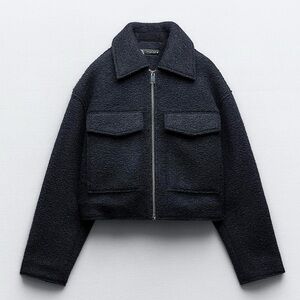 Zara cropped boucle jacket